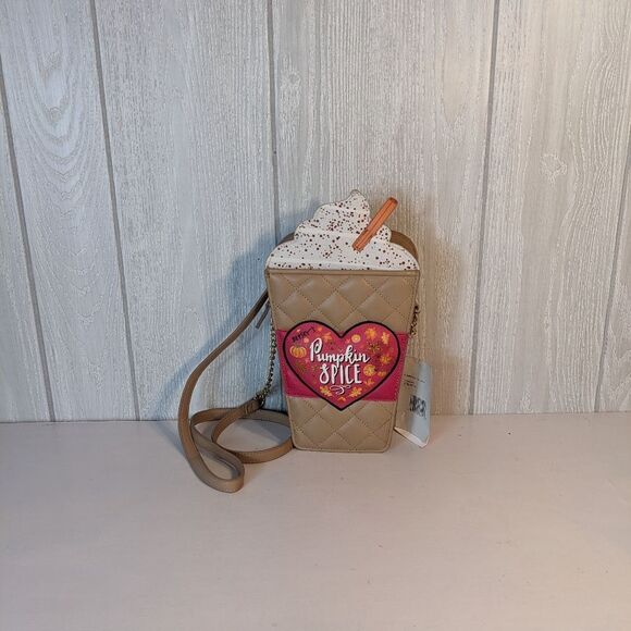 Betsey Johnson Pumpkin Spice Latte Crossbody Bag NWT - Picture 2 of 9